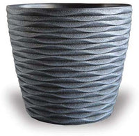 Hoja wave plastic pot, black