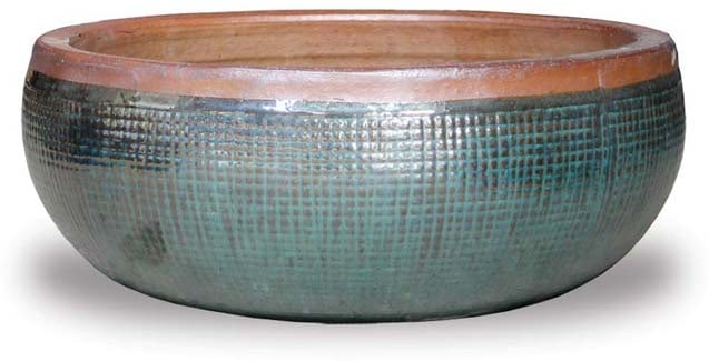 Horno grid low planter, green