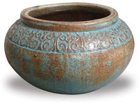 Horno large low planter, blue