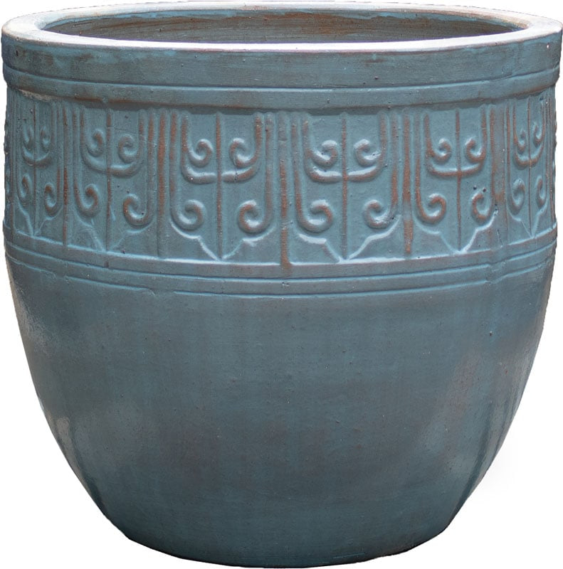 Horno matte round planter, blue