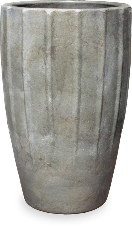 Horno tall vertical lines pot, green