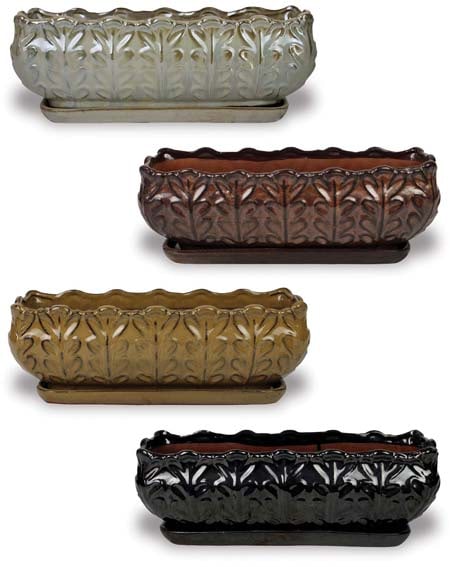 Jacinto solid window box square pot