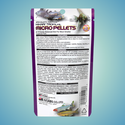 Tropical Micro Pellets for Tetras, Barbs & Small Fish