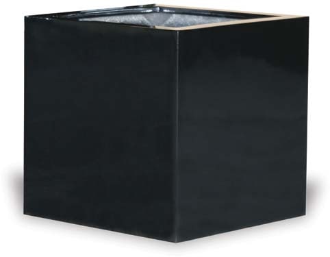 Nube contemporary cube planter, black