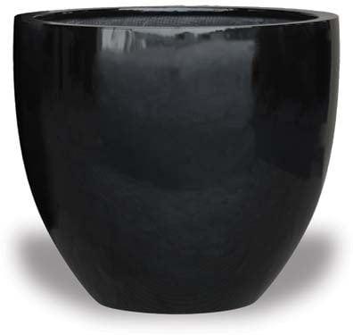 Nube contemporary egg planter, black