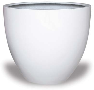 Nube contemporary egg planter, white