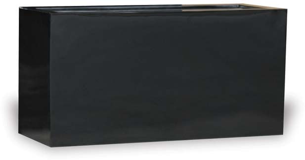 Nube contemporary rectangle planter, black