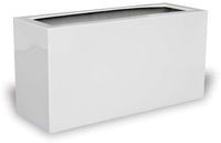 Nube contemporary rectangle planter, white