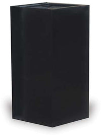 Nube tall contemporary square planter, black