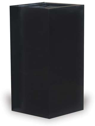 Nube tall contemporary square planter, black