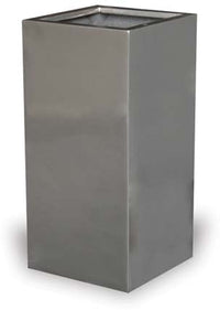 Nube tall contemporary square planter, grey
