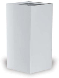 Nube tall contemporary square planter, white