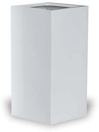 Nube tall contemporary square planter, white