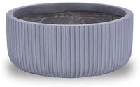 Ola vertical shallow pot, grey