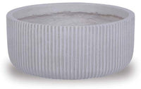 Ola vertical shallow pot, white