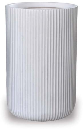 Ola vertical tall pot, white