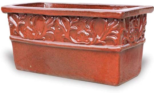Oliva short rectangle istanbul planter, red