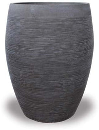 Palma scratched tall belly pot, black