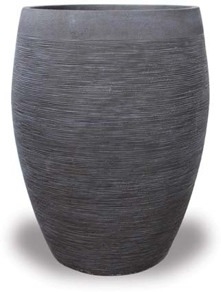Palma scratched tall belly pot, black
