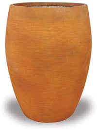 Palma scratched tall belly pot, rust