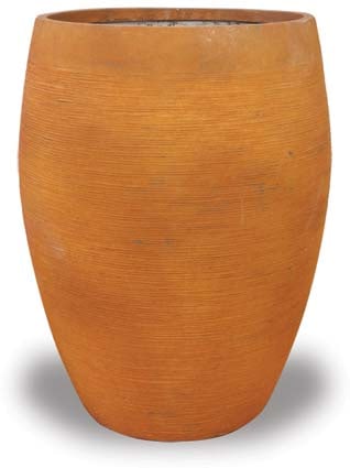 Palma scratched tall belly pot, rust