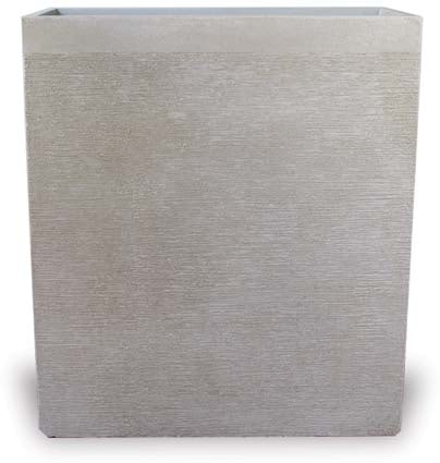 Palma scratched tall rectangle square pot, sand