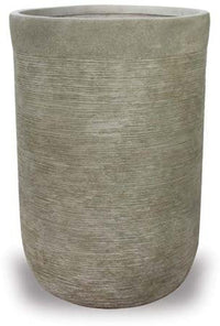 Palma scratched tall round pot, green