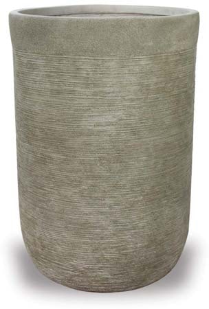 Palma scratched tall round pot, green