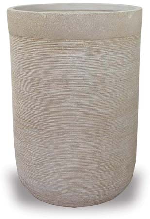 Palma scratched tall round pot, sand