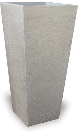 Palma scratched tall tapered square tall pot, sand