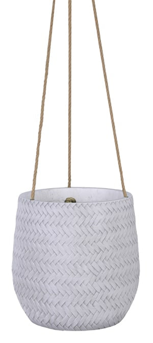 Palmeira hanging pot, white
