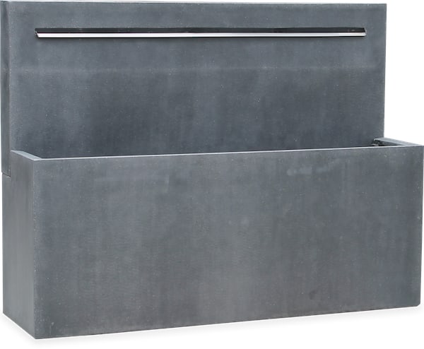 Peral grey rectangular trough fountain