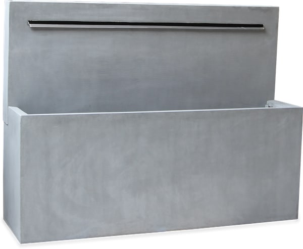 Peral grey rectangular trough fountain, grey