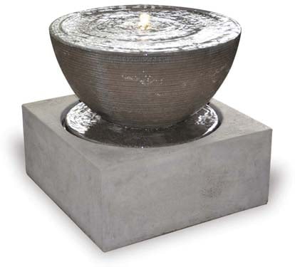 Peral low egg fountain with base and LED light