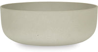 Peral low round sandstone pot, cream