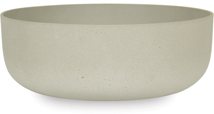 Peral low round sandstone pot, cream
