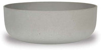 Peral low round sandstone pot, grey