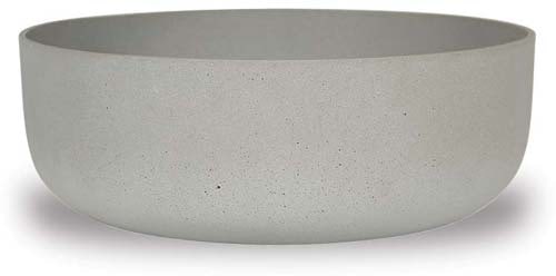 Peral low round sandstone pot, grey