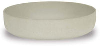 Peral shallow round sandstone pot, cream