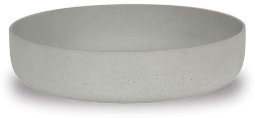 Peral shallow round sandstone pot, grey