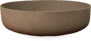 Peral shallow sandstone pot, brown