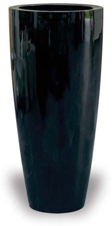 Peral tall round pot, black