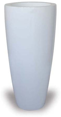 Peral tall round pot, white