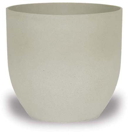 Peral tall round sandstone pot, cream