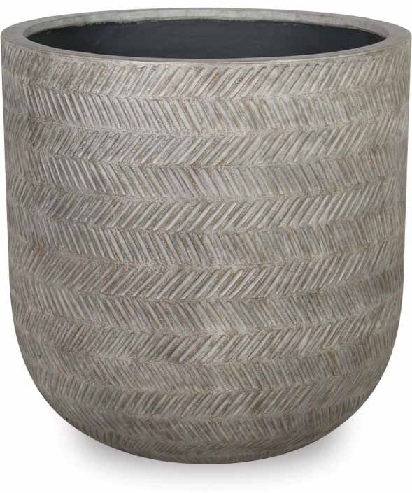 Piedra fishbone texture fishbowl pot