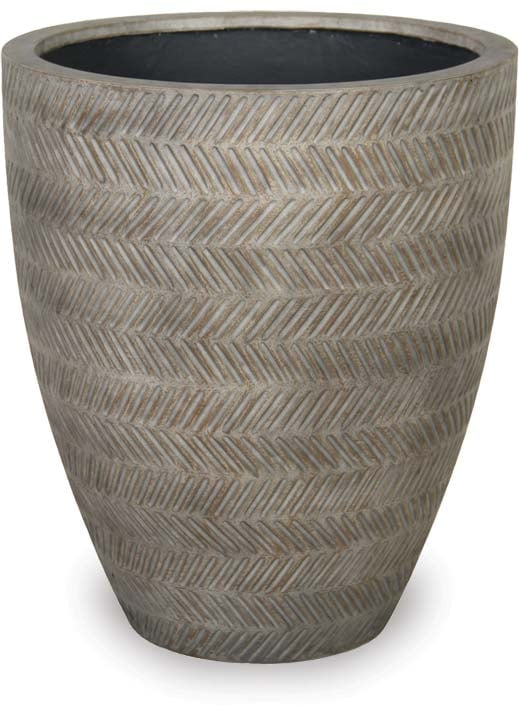 Piedra fishbone texture tall egg pot