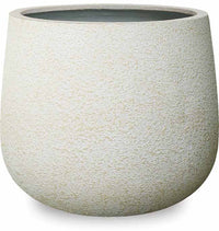 Piedra rough stone footed round pot, sand