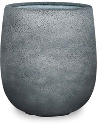 Piedra rough stone round pot, black