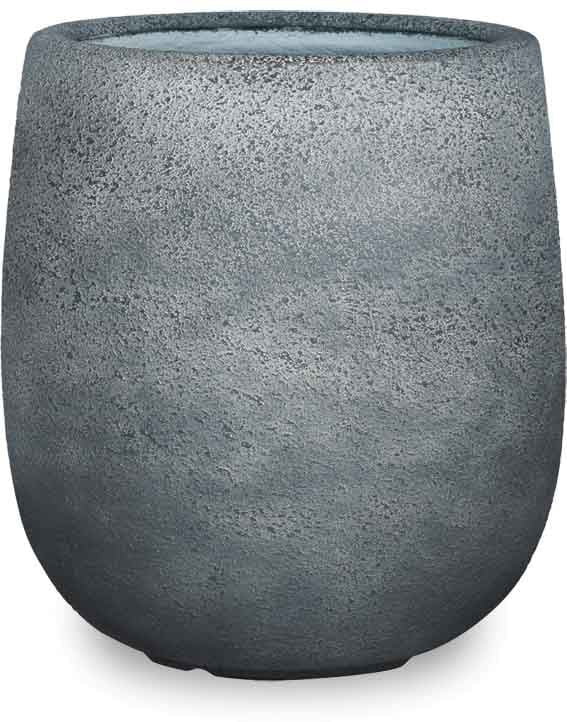 Piedra rough stone round pot, black