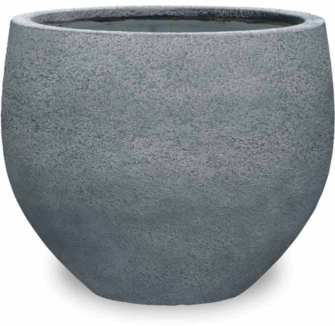 Piedra sand rough stone round pot, black